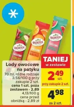 Carrefour Lody owocowe na patyku 70 ml oferta