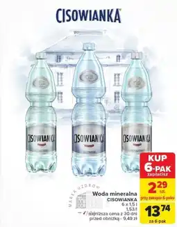 Carrefour Woda mineralna CISOWIANKA 6x1,5l oferta