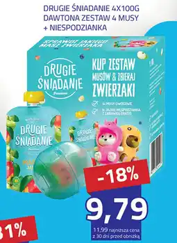 DRUGIE ŚNIADANIE 4X100G DAWTONA ZESTAW 4 MUSY + NIESPODZIANKA