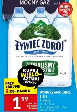 Twój Market Woda Żywiec Zdrój, 1,5l Mocny Gaz oferta