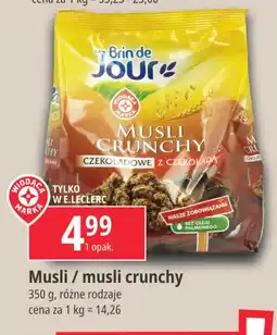 E.Leclerc Musli crunchy czekoladowe z czekoladą Wiodąca marka brin de jour oferta
