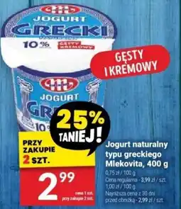 Twój Market Jogurt naturalny typu greckiego Mlekovita 400g oferta