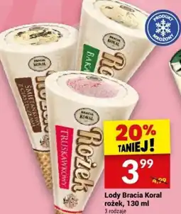 Twój Market Lody Bracia Koral rożek, 130 ml oferta