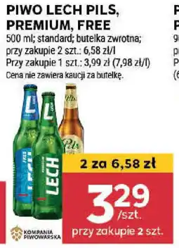 Stokrotka PIWO LECH PILS, PREMIUM, FREE 500 ml oferta