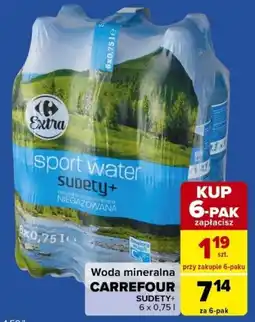 Carrefour Express Woda mineralna Carrefour Sudety+ 6 x 0,75 l oferta