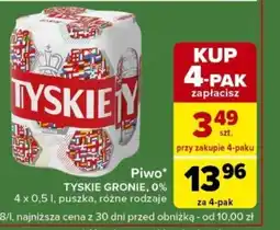 Carrefour Express Tyskie Gronie 0% 4x0,5l puszka oferta