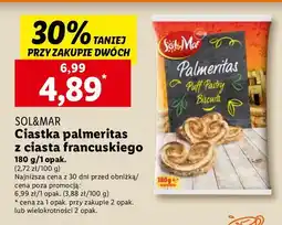 Lidl Ciastka palmeritas z ciasta francuskiego Sol&mar 180 g oferta
