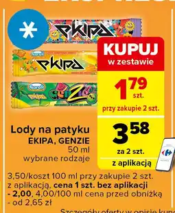 Carrefour Express Lód pomarańczowy w polewie o smaku gumy balonowej strzelający KORAL EKIPA oferta