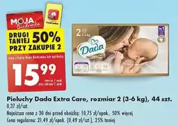 Biedronka Pieluchy Dada Extra Care, rozmiar 2 (3-6 kg), 44 szt. oferta