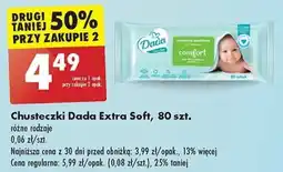 Biedronka Chusteczki Dada Extra Soft, 80 szt. oferta