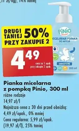 Biedronka Pianka micelarna z pompką Pinio, 300 ml oferta