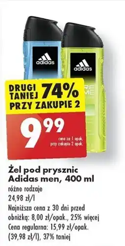 Biedronka Żel pod prysznic Adidas men, 400 ml oferta