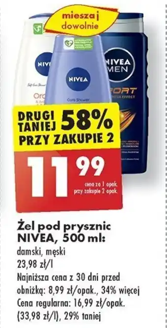 Biedronka Żel pod prysznic NIVEA, 500 ml oferta