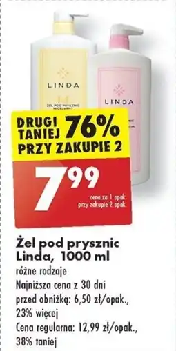 Biedronka Żel pod prysznic Linda, 1000 ml oferta