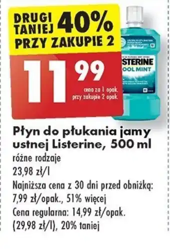 Biedronka Płyn do płukania jamy ustnej Listerine, 500 ml oferta