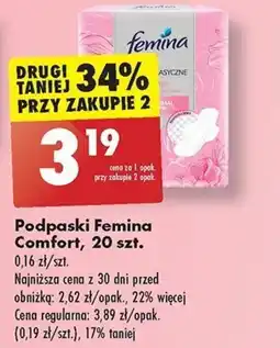 Biedronka Podpaski Femina Comfort, 20 szt. oferta