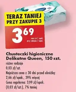 Biedronka Chusteczki higieniczne Delikatne Queen, 150 szt. oferta