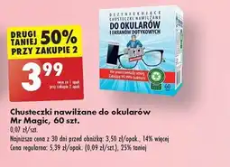 Biedronka Chusteczki nawilżane do okularów Mr Magic, 60 szt. oferta