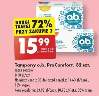 Biedronka Tampony o.b. ProComfort, 32 szt. oferta