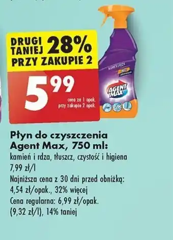 Biedronka Płyn do czyszczenia Agent Max, 750 ml oferta
