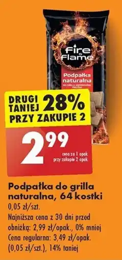 Biedronka Podpałka do grilla naturalna, 64 kostki oferta