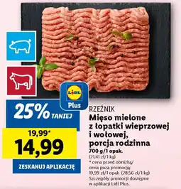 Lidl RZEŹNIK Mięso mielone z łopatki wieprzowej i wołowej, porcja rodzinna 700 g oferta