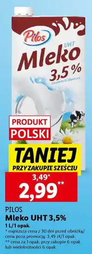 Lidl PILOS Mleko UHT 3,5% 1 l oferta