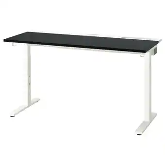 IKEA Mittzon Biurko, okl jesionowa bejcowana na czarno/biały, 140x60 cm oferta