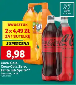 Lidl Coca-Cola Zero, Fanta lub Sprite 2 x 1 l oferta