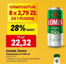 Lidl Łomża Jasne 8 x 500 ml oferta