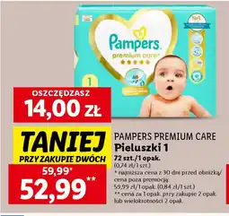 Lidl PAMPERS PREMIUM CARE Pieluszki 1, 72 szt. oferta
