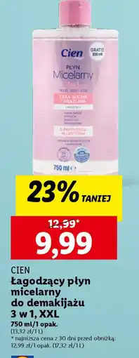 Lidl CIEN Łagodzący płyn micelarny do demakijażu 3 w 1, XXL 750 ml oferta