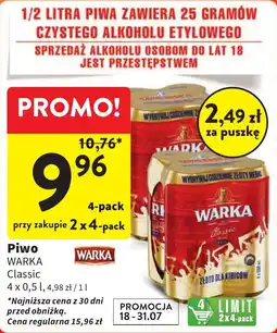 Intermarche Piwo WARKA 4 x 0,5 l oferta