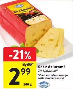 Intermarche Ser z dziurami ZM SOKOŁÓW 100 g oferta