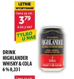 Eurocash Cash & Carry Drink Highlander Whisky & Cola 0,33l oferta