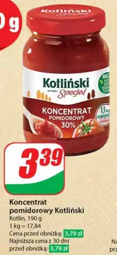 Dino Koncentrat pomidorowy Kotliński Kotlin, 190 g oferta