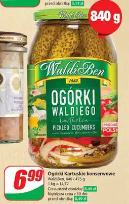 Dino Ogórki Kartuskie konserwowe WaldiBen, 840/475 g oferta