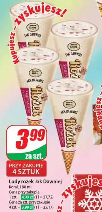 Dino Lody rożek Jak Dawniej Koral, 180 ml oferta