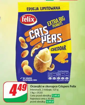 Dino Orzeszki w skorupce Crispers Felix Intersnack 125 g oferta