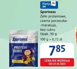 dm drogerie markt Sportness Żelki proteinowe, czarna porzeczka-marakuja, bez cukru 90 g oferta