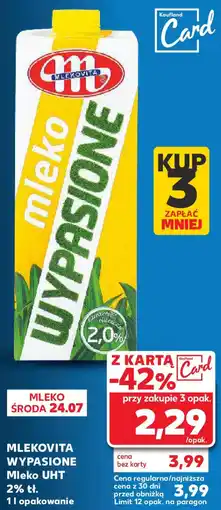 Kaufland MLEKOVITA WYPASIONE Mleko UHT 2% tł. 1l oferta