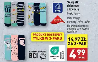 ALDI Skarpetki dziecięce z licencją 3 pary oferta