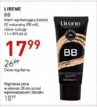 Jawa Drogerie Lirene BB krem wyrównujący kolory 02 naturalny 50 ml oferta