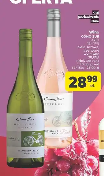 Carrefour Wino Cono Sur Bicicleta Sauvignon Blanc oferta