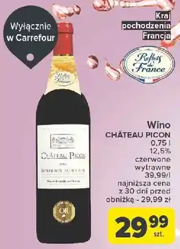 Carrefour Wino Chateau Picon Bordeaux Superieur oferta