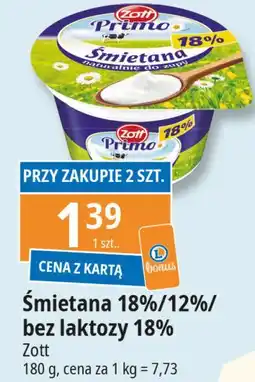E.Leclerc Śmietana 18 % bez laktozy Zott Primo oferta