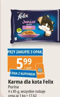 E.Leclerc Karma dla kota kurczak + łosoś Purina Felix Junior oferta