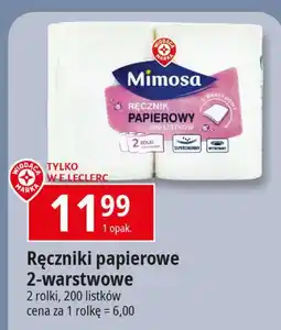E.Leclerc Ręcznik papierowy 200 listków 2 warstwy Wiodąca Marka Mimosa oferta