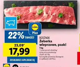 Lidl Rzeżnik Żeberka wieprzowe, paski 1kg oferta