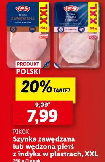 Lidl Pikok Szynka zawędzana lub wędzona pierś 250g oferta